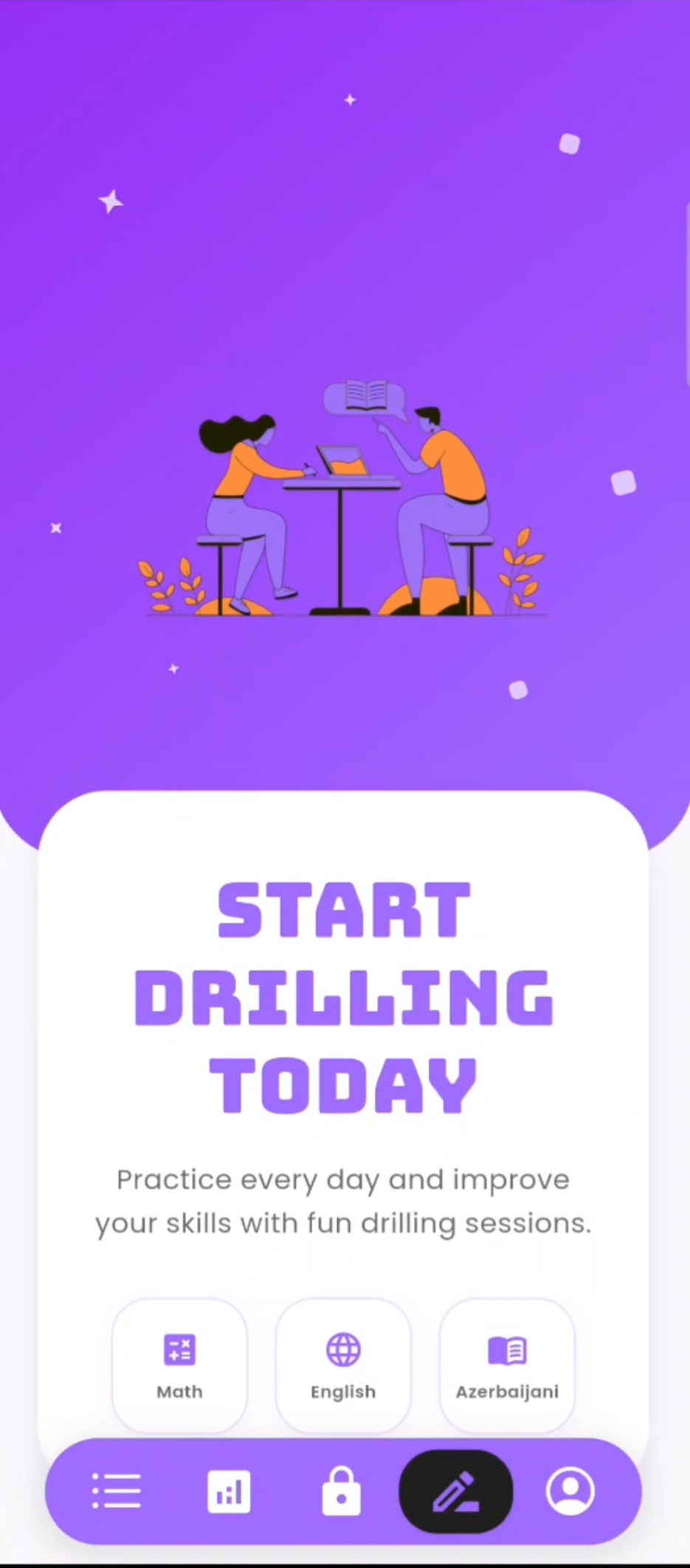 Drills ekranı — sürətli məşqlər